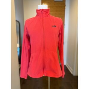 The North Face Womens Fleece Jacket Full Zip Coral Red M Medium